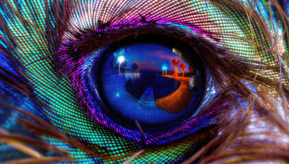 Abstract Peacock Feather Eye