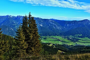 Austrian Alps - view on the massif Dachstein from Hauser Kaibling