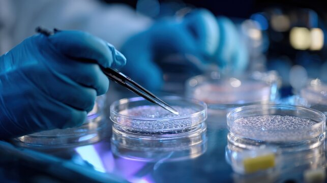 Medium shot of researchers encapsulating antifungal agents in microcapsules demonstrating innovative delivery systems for enhanced fungal resistance.