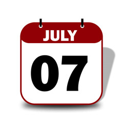 7 July Date Calendar