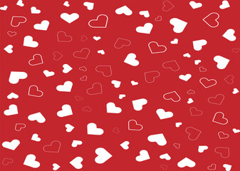 Valentines day background banner - abstract panorama background with red hearts - concept love