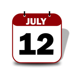 12 July Date Calendar
