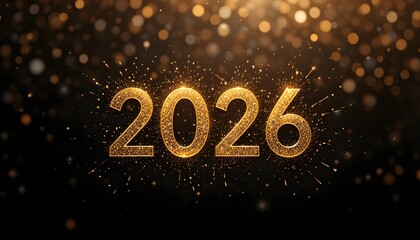 Golden New Year 2026 Typography Text Background