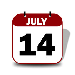 14 July Date Calendar