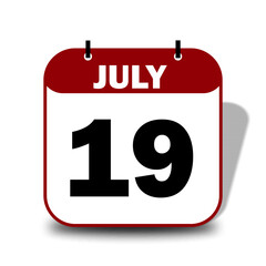 19 July Date Calendar