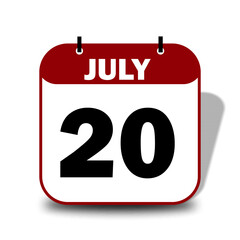 20 July Date Calendar