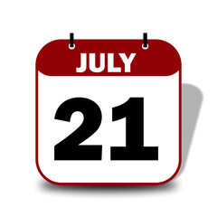 21 July Date Calendar