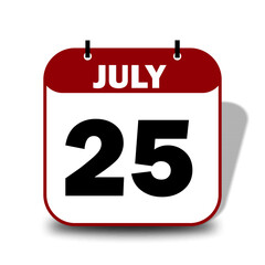 25 July Date Calendar