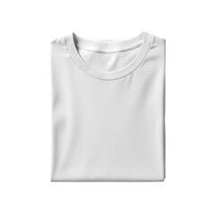 White V-Neck T-Shirt, Folded Apparel Garment, Plain Blank