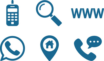 Contact us icons isolated on vector