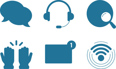 Communication icons isolated on vector