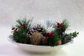 Christmas Concept ,Winter Woodland Bowl