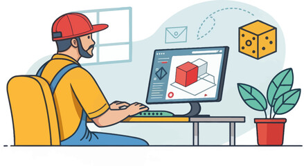 Game Designer Creating 3D Icon