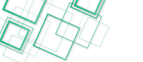 abstract geometric green rectangles and square shapes pattern. futuristic architecture concept with digital geometric connection. vector technology background design.
