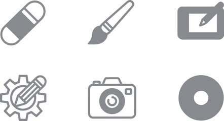 Set of graphic design icons isolated on