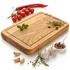 Fresh vegetables on a wooden cutting board for cooking