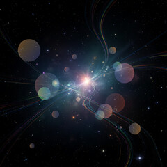 Cosmic Light Explosion and Energy Trails in Space