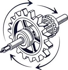 Fototapeta premium Gear mechanism schematic