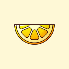 Cute Gradient Lemon Illustration &ndash; Colorful Fresh Citrus Fruit Vector with Soft Shading for Food, Kids, and Decorative Design