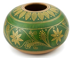 Ceramic vase on white background