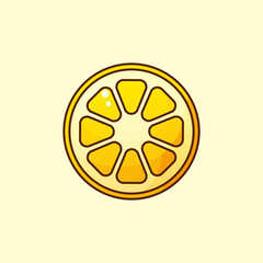 Cute Gradient Lemon Illustration &ndash; Colorful Fresh Citrus Fruit Vector with Soft Shading for Food, Kids, and Decorative Design