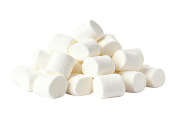 A pile of white marshmallows showing sweet and fluffy treats