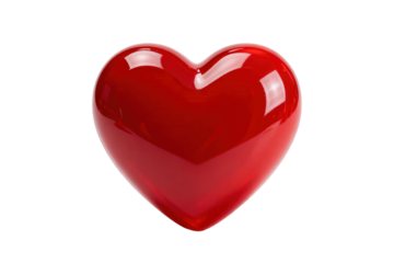 Shiny red heart symbol representing love and affection