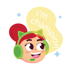 Champion  vector flat design illustrations. 