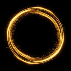 Golden Light Ring with Sparkles