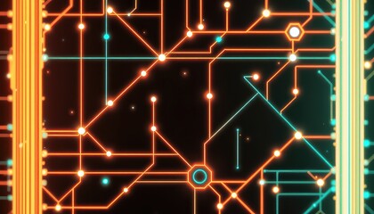Abstract glowing circuits for technology presentations, digital art, and futuristic backgrounds