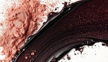 Rich earth tones and shimmering textures, perfect for cosmetic promotions, fashion spreads, and sophisticated visual themes.