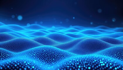 Dynamic glowing particle waves perfect for showcasing digital innovation, data flow, and abstract future concepts in presentations.