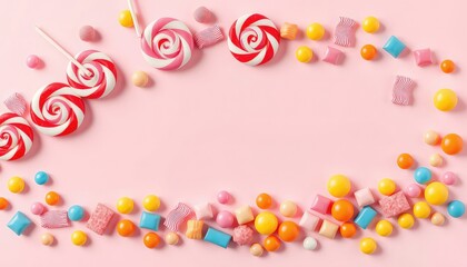 A vibrant assortment of sweet treats, perfect for celebratory decorations, party invitations, and joyful presentations