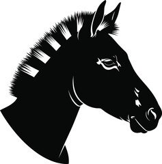 Horse Head Strong Silhouette Vector Illustration