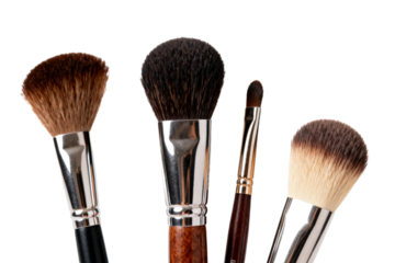 Set of different makeup brushes for beauty and cosmetics application