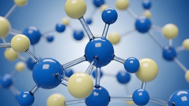Visualizaci&oacute;n cient&iacute;fica en 3D, brillante y colorida, de intrincadas estructuras de prote&iacute;nas moleculares, perfecta para representar conceptos y antecedentes de biotecnolog&iacute;a, medicina, farmacia y ate