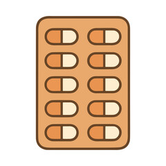 Cute Medicine Pack Illustration in Soft Warm Style