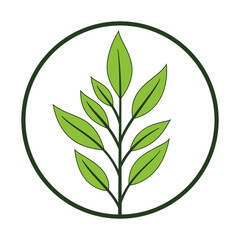 Green leaf icon vector set illustration of natural plant symbol, ecology design element, and nature tea logo
