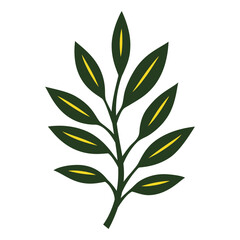 Green leaf icon vector set illustration of natural plant symbol, ecology design element, and nature tea logo