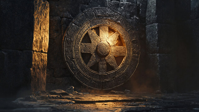 Wheel of Samsara, Wheel of Time , Wheel of Fortune,  esoteric blogs, fortune teller community, fantasy sites, Intricate Buddhist Symbols, mysterious atmosphere, ancient stone wheel