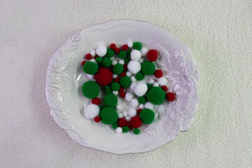 Christmas Concept, Festive Pom-Pom Medley