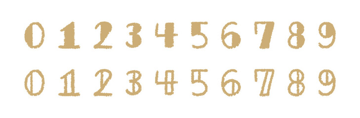 手書き数字(ゴールド)