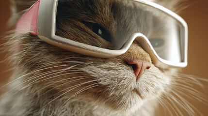 A feline sporting stylish eyewear, showcasing a blend of fashion and playfulness