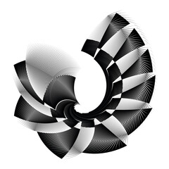 creative circle symbol, op art dynamic pattern, vector design element