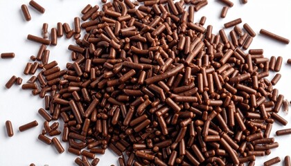 Chocolate Sprinkles on White Surface &ndash; Dessert Topping Photography for Baking and Sweet Treats