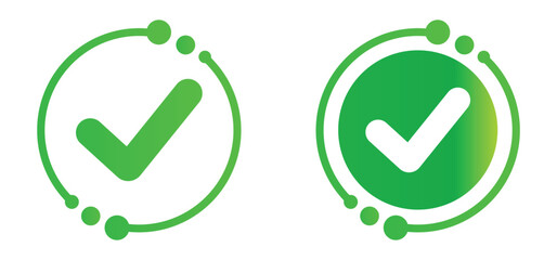 check mark icon set. tick mark icon. check box icon with correct sign. approval symbol. check list circle frame. accept sign. check marks for accept, confirmation, agreement. vector illustration © Solayman