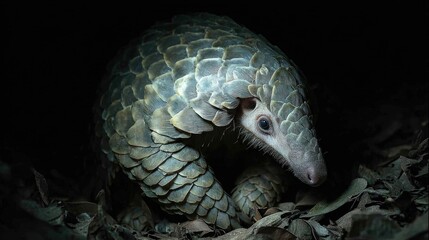 Scaly Anteater Curled Defensively Resting