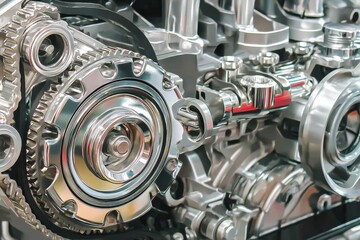 Awe-inspiring engineering design captured in a car engine photograph. 