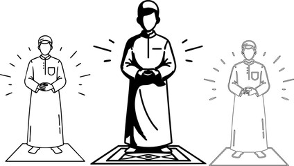 Standing Doctor Line Art Illustration