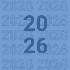 2026 New Year Blue Number Background
